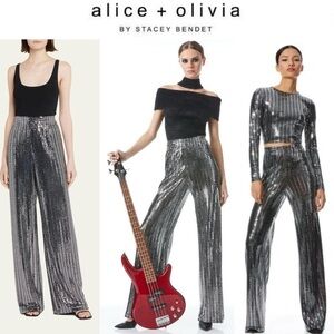 ALICE + OLIVIA ELBA WIDE LEG PANT SIZE SMALL 350$ NWT